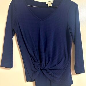 a.n.a Deep Blue V-Neck Blouse